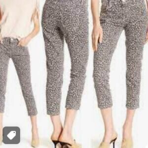 CURRENT ELLIOTT The Fling Snow Leopard Skinny Jeans Size 30